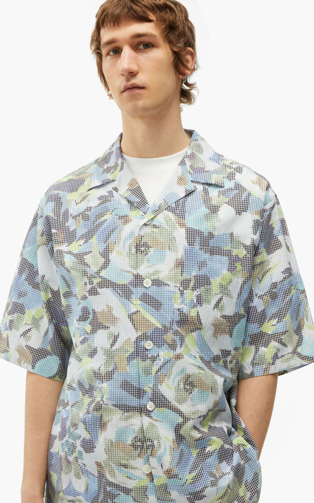 Camisas Kenzo Casual Archive Floral Masculino - Azuis | 546DJGWVU